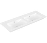Villeroy & Boch Venticello lavabo doble, sin agujeros para grifería, con rebosadero, 1300x500mm, 4111DJ01, Color: Blanco
