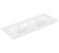 Villeroy & Boch Venticello lavabo doble, sin agujeros para grifería, con rebosadero, 1300x500mm, 4111DJR1, Color: Cerámica Blanca