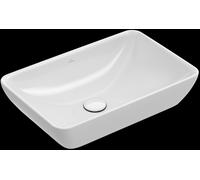 Villeroy & Boch Venticello lavabo sobre encimera semiempotrado, sin agujero para grifo, con rebosadero, 550x360mm, 41135501, Color: Blanco