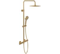 Villeroy & Boch Verve Showers conjunto de ducha a pared con termostato con rociador con efecto lluvia oro TVS10900500076