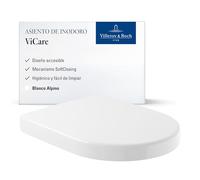 Villeroy & Boch ViCare, asiento para inodoro sin barreras, blanco alpino - Con cierre automático, extraíble, aro de Duroplast resistente - Tapa de inodoro con diseño en D - Pieza de recambio original