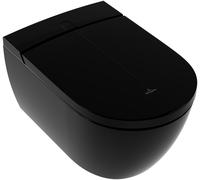 Villeroy & Boch ViClean Combi-Pack miska WC myjąca wisząca bez kołnierza CeramicPlus z deską Glossy Black V0E100S0