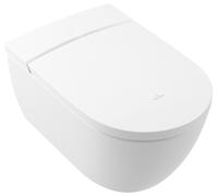 Villeroy & Boch ViClean, inodoro con bidé integrado sin borde con asiento de inodoro, DirectFlush, 385x400x595mm, V0E100R1, Color: Cerámica Blanca