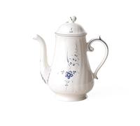 Villeroy & Boch Vieux Luxembourg Cafetera, 1300 ml, Porcelana Premium, Blanco/Azul