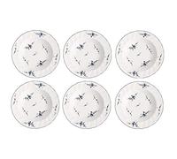 Villeroy & Boch Vieux Luxembourg - Juego de platos hondos (6 unidades, 23 cm, porcelana), color blanco y azul