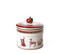 Villeroy & Boch Winter Bakery Delight Caja pequeña para pastas, Porcelana Premium, Blanco/Rojo