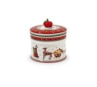 Villeroy & Boch Winter Bakery Delight Caja pequeña para pastas, Porcelana Premium, Blanco/Rojo