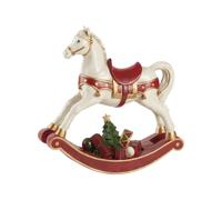Villeroy & Boch - Winter Collage Accessoires Caballo balancín XL, Encantadora Figura Decorativa para la Mesa, poliresina, Multicolor, 32,8 x 10,8 x 32,5 cm