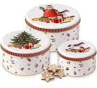 Villeroy & Boch - Winter Collage Set de Cajas de Galletas Multicolor, Bote de Galletas Navidad, Tarros, Metal