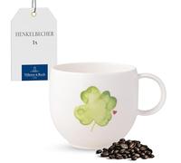 Villeroy & Boch - With Love Taza con asa Good Luck 12,5x9,5x8,5cm, porcelana premium, regalo, taza de café y té, tazón, 290 ml, apta para lavavajillas y microondas