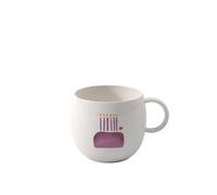 Villeroy & Boch - With Love Taza con asa Happy Birthday 12,5x9,5x8,5cm, porcelana premium, regalo, taza de café y té, tazón, 290 ml, apta para lavavajillas y microondas
