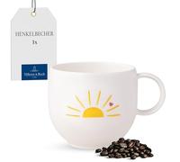 Villeroy & Boch - With Love Taza con asa Hello Sunshine 12,5x9,5x8,5cm, porcelana premium, regalo, taza de café y té, tazón, 290 ml, apta para lavavajillas y microondas