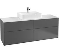 Villeroy und Boch Finion Vanity unit, 1600x603x501mm, con iluminación LED, placa de cubierta Blanco Mate, G19100GM, Color: Laca Mate Oliva