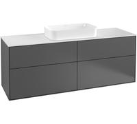 Villeroy und Boch Finion Vanity unit, 1600x603x501mm, con iluminación LED, placa de cubierta Blanco Mate, G32100MT, Color: Blanco Mate Laca