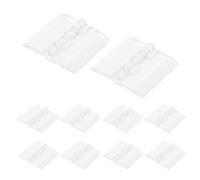 VILLFUL 10 Bisagras Acrílicas Transparentes Plegables 30X33Mm para Cajas Joyeros y Manualidades Resistentes Rotura y Deformación Diseño Compacto para Uso Vitrinas y Expositores