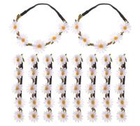 VILLFUL 10 Diademas de Margaritas de Tela Simulada en Tonos Claros, Cómodas y Prácticas para Adorno de Cabello en Bodas y Festivales, Pack de 10 Unidades