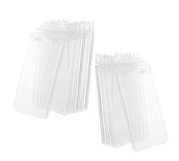 VILLFUL 10 Piezas Funda para Tarjeta de Identificación Vertical Transparente ABS Rígida 10,5 X 6 CM, Pack de 10 Portatarjetas Resistentes al Agua para Oficina, Estudiantes y Personal de