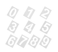 VILLFUL 10 Piezas Plantilla De Número De Puerta Plantillas Silver Pet