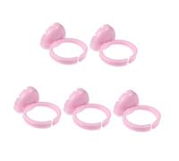 VILLFUL 100 piezas Anillos de Soporte para Pegamento de Extensiones de Pestañas Pigmento Cup para Maquillaje Profesional Ajustables y Desechables para Salones y Uso Personal
