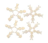 VILLFUL 100 piezas Recortes Madera Figuras y Niñas sin Terminar para Manualidades Educativas y Decoración Madera Natural