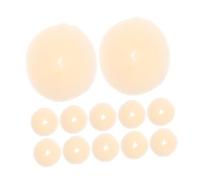VILLFUL 12 Piezas Buñoleras de Nylon Beige para Cabello de Niña, Molde para Moños Tipo Donut, Resistente a Deformación, Adecuado para Ocasiones Variadas