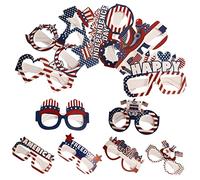 VILLFUL 12 piezas Gafas Patrióticas para Fiesta de Julio Unidades Divertidas y Resistentes para Accesorios de Celebración Americana