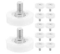 VILLFUL 12 Piezas Rodillo Deslizante sobre Riel Rueda de Nylon Polea Fija, Blanco, Rosca 5,7mm, para File Cabinet y Muebles, para Reparación DIY en Hogares