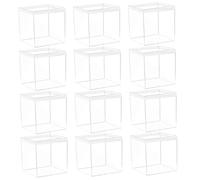 VILLFUL 12piezas Caja De Almacenamiento Vitrina Cuadrada De Cubos para Guardar Objetos De Colección y Dulces Organizador De Exhibición Contenedores Cuadrados Tapa