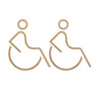 VILLFUL 2 letreros accesibles para sillas de ruedas: Letrero para puerta de baño - Adhesivo para señalización de baños WC para hoteles, restaurantes, centros comerciales, bares y baños públicos