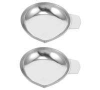 VILLFUL 2 piezas Bandejas de Pesaje de Acero Inoxidable con Diseño de Vertedor para Joyas y Polvos Herramienta de Pesaje Práctica y Apilable para Balanzas Electrónicas
