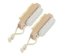 VILLFUL 2 piezas Cepillo Exfoliante para Pies Doble Cara con Piedra Pómez Cepillo de Baño Manual para Limpiar y Quitar Durezas Adecuado para Hombres y Mujeres