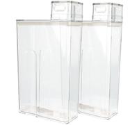 VILLFUL 2 Piezas Contenedor de Almacenamiento Transparente para Detergente Líquido y Polvo de Lavandería Cubo Subenvase con Tapa de Unidades Práctico y Duradero para Uso Doméstico