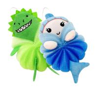 VILLFUL 2 piezas Esponjas de Baño para Suaves y Ligeras Diseño de Dibujos Animados con Colgador Esponjas de Ducha para Cuerpo Infantil Confortables y Duraderas para Baño Divertido