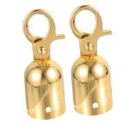 VILLFUL 2 piezas Gancho de Extremo para Cuerda de Barandilla Accesorio Multifuncional para Tope y Cierre de Cordón Fácil Instalación Dorado para Hogar Hoteles y Comercios