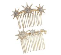 VILLFUL 2 piezas Peines Laterales con Pedrería para Mujer de Horquillas con Diseño de Peine Accesorios para Boda Fiesta y Uso Diario