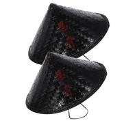 VILLFUL 2 Piezas Sombrero de Bambú para Cosplay Ligero y Portátil con Ala Ancha para Protección Solar Diseño Oriental para Adultos Fiestas y Actividades al Aire