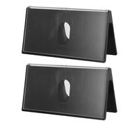 VILLFUL 2 Piezas Soporte de Placa de Identificación Triangular para Escritorio, Doble Cara, Plástico Negro 10x20 Cm, Pack de 2 Unidades para Reuniones y Conferencias