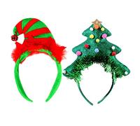 VILLFUL 2 Tocados Navideños Diseño de Árbol y Campana, Accesorios Divertidos para Fiestas de Navidad y Fotos Varios estilos