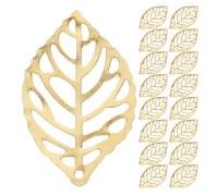 VILLFUL 200 piezas de dijes de filigrana: dijes de hojas dorados - Colgantes huecos para hacer joyas, aretes, collares, componentes, accesorios de bricolaje