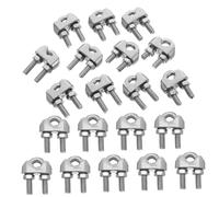 VILLFUL 24 Abrazaderas En Forma De U Para Cables De Acero Inoxidable Reutilizables De Acero Inoxidable Para Guardacabos Color Plateado