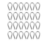 VILLFUL 24 Guardacabos de Cuerda de Escalada M8 de Acero Inoxidable Dedales para Aparejo Anillos Triangulares Accesorios Resistentes Intemperie para Montañismo y Campamento al Aire