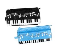 VILLFUL 2piezas Bolsa De Papelería Musical Estuches para Bolígrafos Diseño De Notas Musicales y Piano Portátil para Lápices para Estudiantes Clase o Taller Musical
