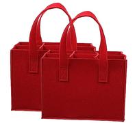 VILLFUL 2piezas Bolsas para Cerveza y Vino Portátiles y Reutilizables Compartimentos y Divisor Flexible para Viajes y Picnic Color Rojo