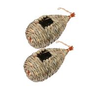 VILLFUL 2piezas Jaula De para Pájaros Tejida Mano Hierba Nido para Pájaros para Decoración De Jardín Lugar De Descanso