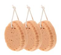 VILLFUL 3 Esponjas de Baño Exfoliantes de Material Natural para Bebés y Adultos Esponja Suave Grande Diseño Ergonómico y Cuerda Delicada para Ducha Cómoda