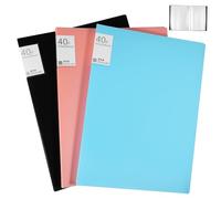 VILLFUL 3 Piezas Carpeta Portfolio con Fundas Plásticas para Arte y para Oficina y Escuela Diseño y Gran Capacidad de Almacenamiento