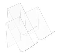 VILLFUL 3 Piezas Soporte Acrílico Transparente para Libros y Folletos Exhibidor Estable Triangular Resistente para Mostrar Álbumes y Carteles