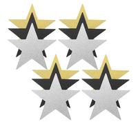 VILLFUL 30 Piezas de Confeti en Forma de Estrella de Papel Metalizado Dorado, Plateado y Negro, Decoraciones para Aula y Manualidades Creativas, Recortes para Dibujo, Escritura y