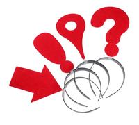 VILLFUL 4 Piezas Diadema para Mujer con Símbolos Divertidos Flecha Signos de Exclamación y Pregunta Rojo Accesorios de Moda Ligera y Cómoda para Halloween Carnaval y Fiestas