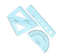 VILLFUL 4 Piezas Reglas Escolares Flexibles para Transparentes Azules Regla con Escala y Diseño Ondulado Set de Papelería para Estudiantes para Dibujo y Geometría